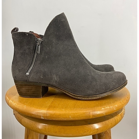 Lucky Brand Basunta Gray Suede Boots 1141